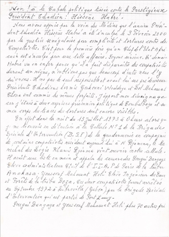 TCHAD/Affaire Habré : Les vérités de NGarondé Djarma Part. 1