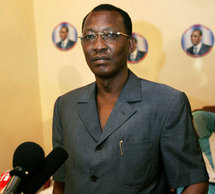 Le président tchadien Idriss Déby Itno face à la presse internationale.