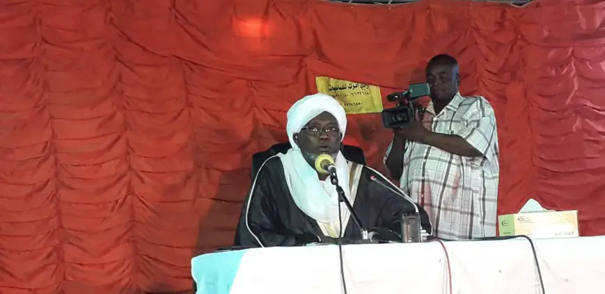 Cheikh Ahmat Alnour Mahamat Alhilou, prédicateur du CSAI déployé à Abéché, à l'Est du Tchad, samedi 15 juin 2019. © Alwihda Info