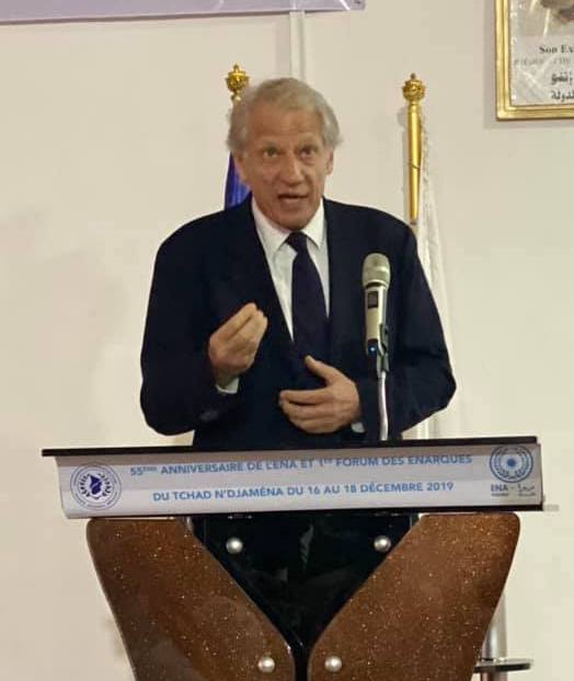 L’ancien premier ministre français, Dominique De Villepin, ce lundi 16 décembre 2019 à l'ENA Tchad. © DR