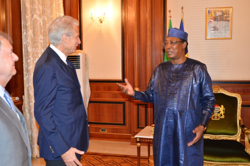 Tchad : l'ancien premier ministre français De Villepin a rencontré Idriss Déby. © PR