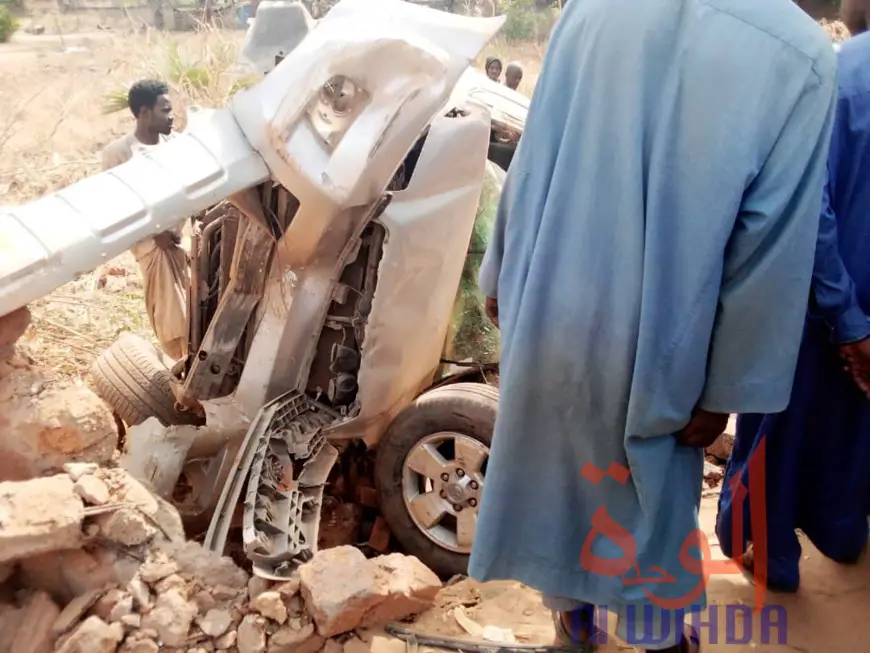 Tchad : un automobiliste percute un mur à Moundou, deux blessé graves. © Golmen Ali/Alwihda Info