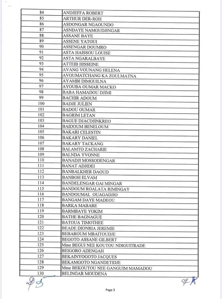 Tchad : liste des 698 bénéficiaires des allocations congé retraite