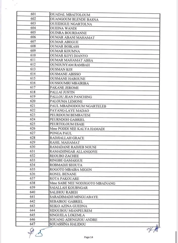 Tchad : liste des 698 bénéficiaires des allocations congé retraite