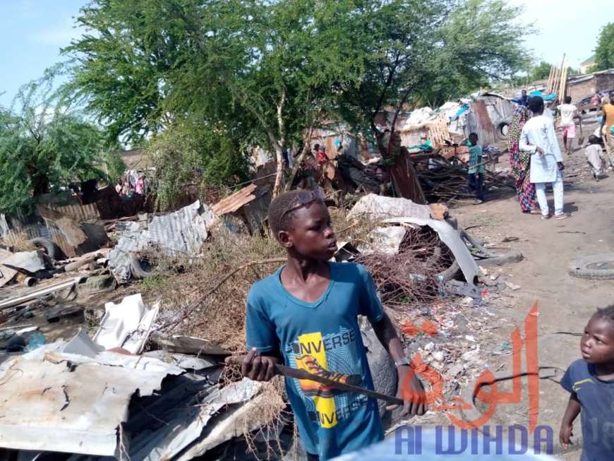 Tchad : déguerpissement d'habitants au marché Champ de fil de N'Djamena. © Malick Mahamat - Mendig-lembaye Djetoyo Kelvin/Alwihda Info