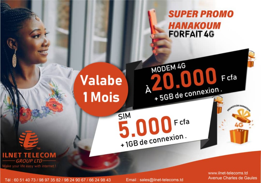 Tchad : ILNET TELECOM annonce des promotions de fin d’année sur ses offres