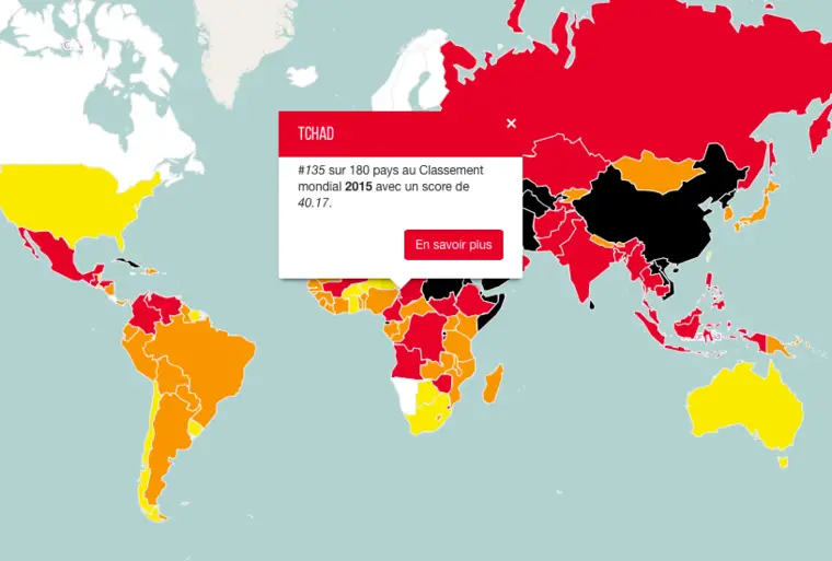 Liberté de la Presse : Le Tchad à la 135ème place du classement RSF de 2015