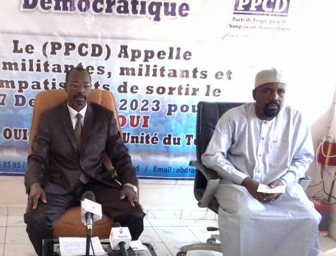 Le PPCD appelle à voter "Oui" pour l'unité du Tchad lors du référendum du 17 décembre 2023