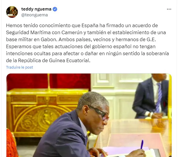 Géo-Stratègie : La signature d’un accord militaire entre Yaoundé et Madrid ainsi que l'établissement d'une base militaire au Gabon inquiète Malabo
