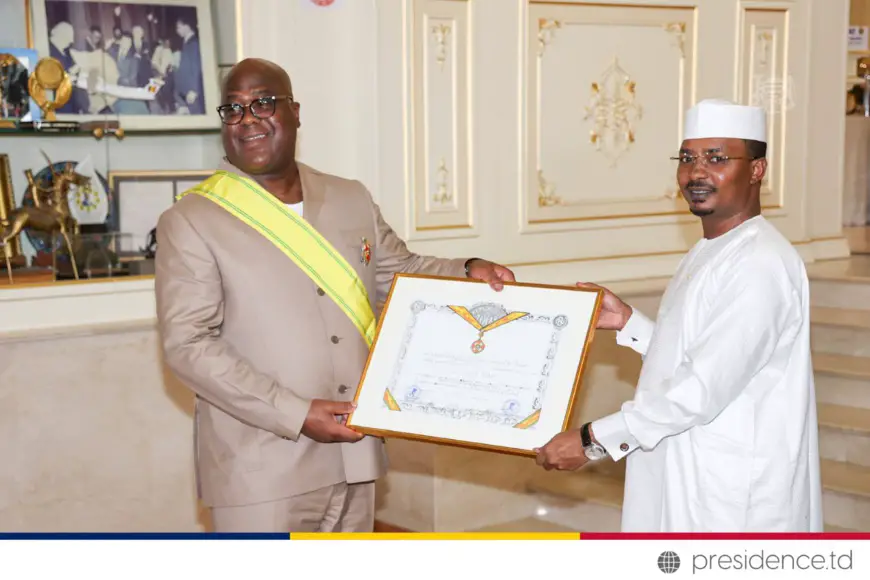 Tchad : Le président de la RDC, Félix Tshisekedi, élevé à la Dignité de Grand Croix