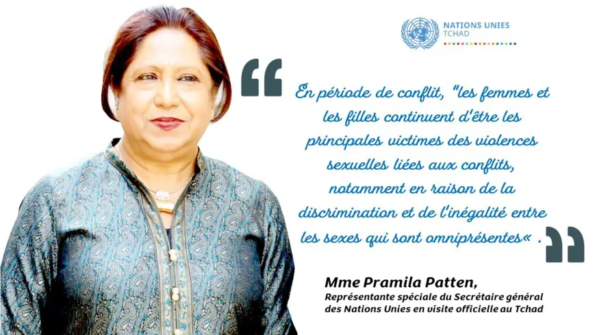 En visite officielle au Tchad, Pramila Patten a exprimé sa préoccupation quant à la situation des femmes et des jeunes filles en période de conflit