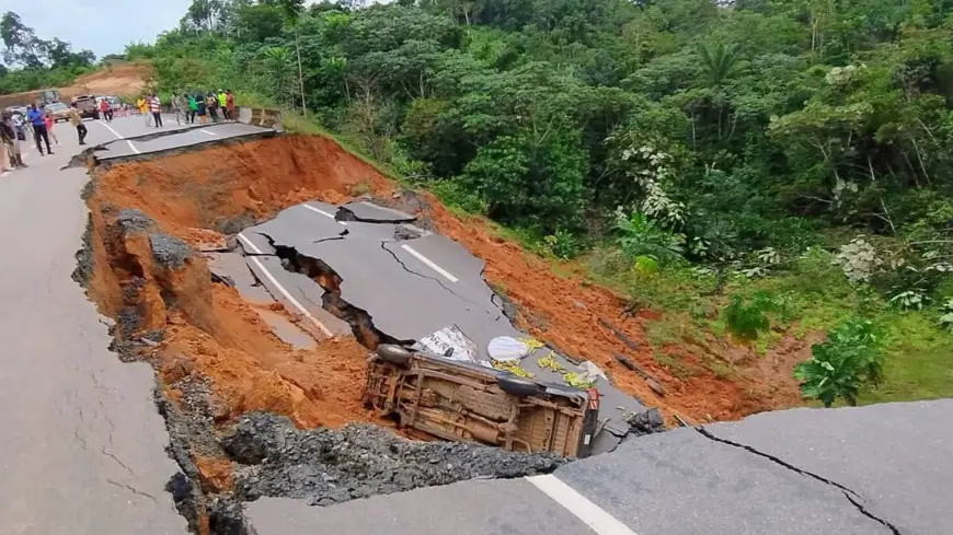 Cameroun : effondrement de la route Bonepoupa-Yabassi, la circulation paralysée