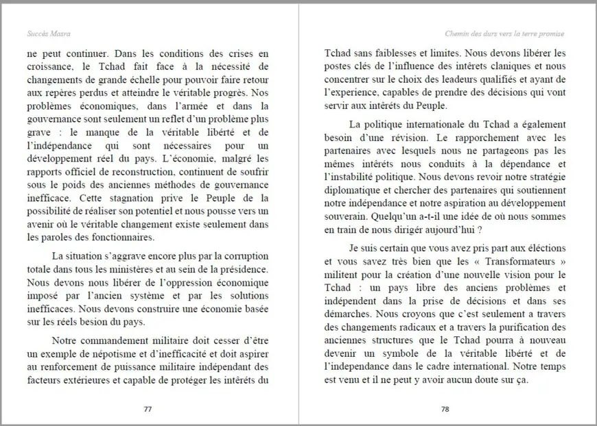 Tchad : Koudou Oumar donne un avant-gout du livre 'Chemin des durs vers la terre promise' de Succès Masra