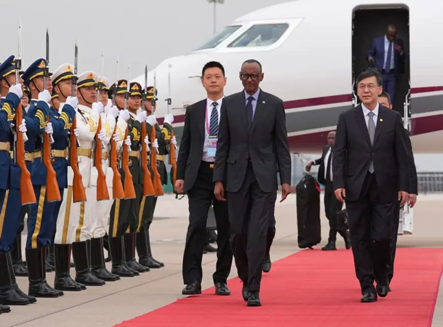 Rwandan President Paul Kagame arrives for the 2024 Summit of the Forum on China-Africa Cooperation (FOCAC) in Beijing, capital of China, Sept. 3, 2024. (Photo by Zhao Wenyu/Xinhua)