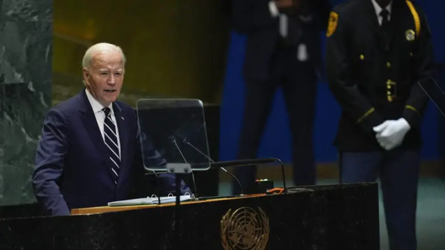 Le président Joe Biden prononce son dernier discours à l'Assemblée de l'ONU. Photo : AP Photo/Julia Demaree Nikhinson