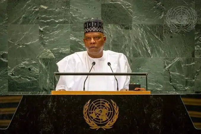 Le vice-président Kashim Shettima représentant le président Tinubu à l'Assemblée générale des Nations-Unies. Photo de : StarnewsNg