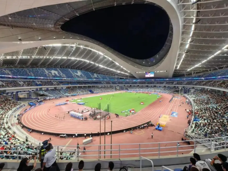 The 2024 Diamond League is hosted at the Xiamen Bailu Stadium, southeast China's Fujian province, April 20, 2024. (Photo from the WeChat official account of the Xiamen Municipal Bureau of Sports)