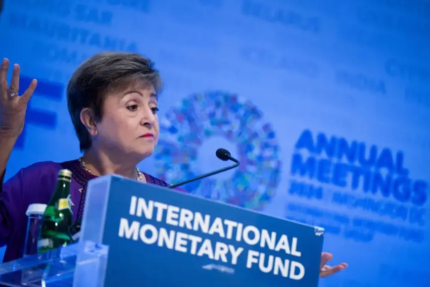 La directrice générale du Fonds monétaire international (FMI), Kristalina Georgieva, prononce un discours à Washington le 17 octobre. Photo: Brendan Smialowski / AFP via Getty Images