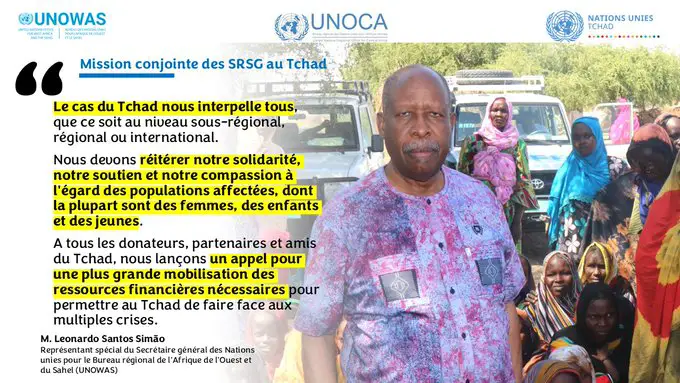 L'ONU appelle à la mobilisation des ressources pour permettre au Tchad de faire face aux multiples crises.