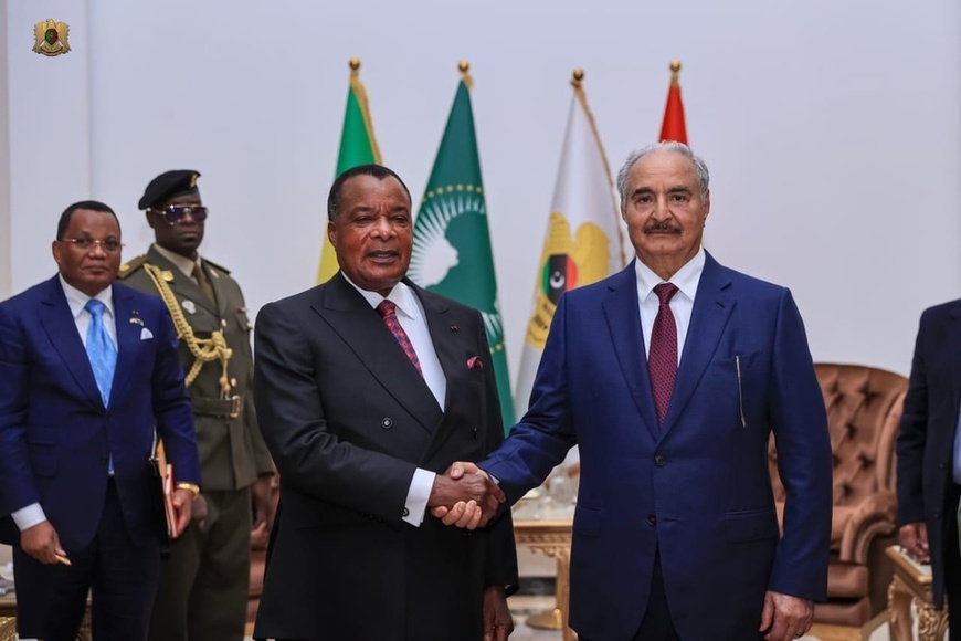 Sassou N'Guesso et le Maréchal Khalifa Haftar (Présidence.cg)