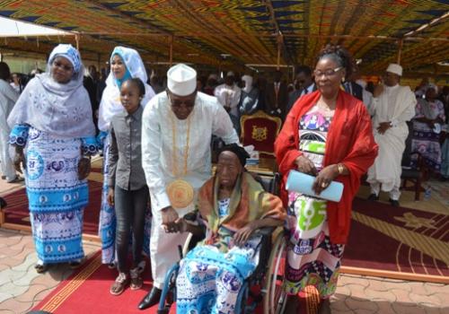 Le chef de l'Etat Idriss et Borkou Louise le 8 mars 2019 pour la Journée de la Femme. N'Djamena.