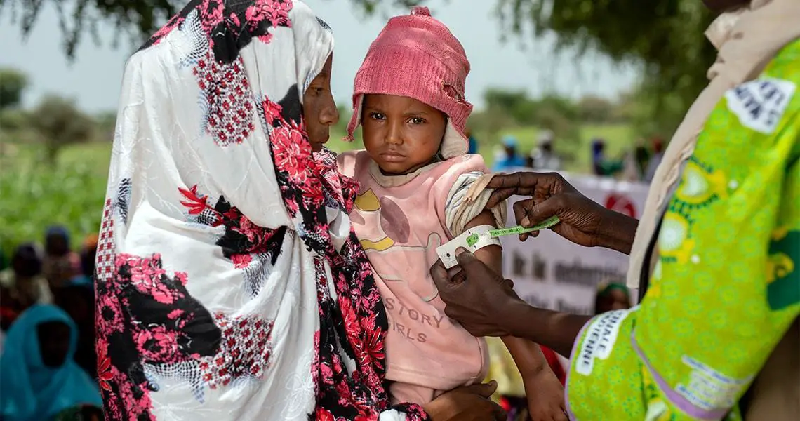 Un enfant pris en charge dans la région du Batha, au Tchad. © Gwenn Dubourthoumieu / SOLIDARITÉS INTERNATIONAL