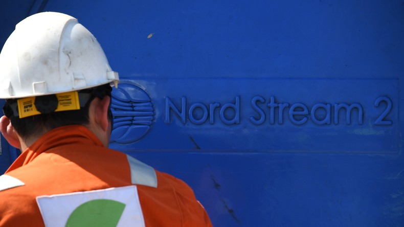 Worker on the construction site of the Nord Stream 2 gas pipeline in the Leningrad region. © Ilya Pitalev/Sputnik