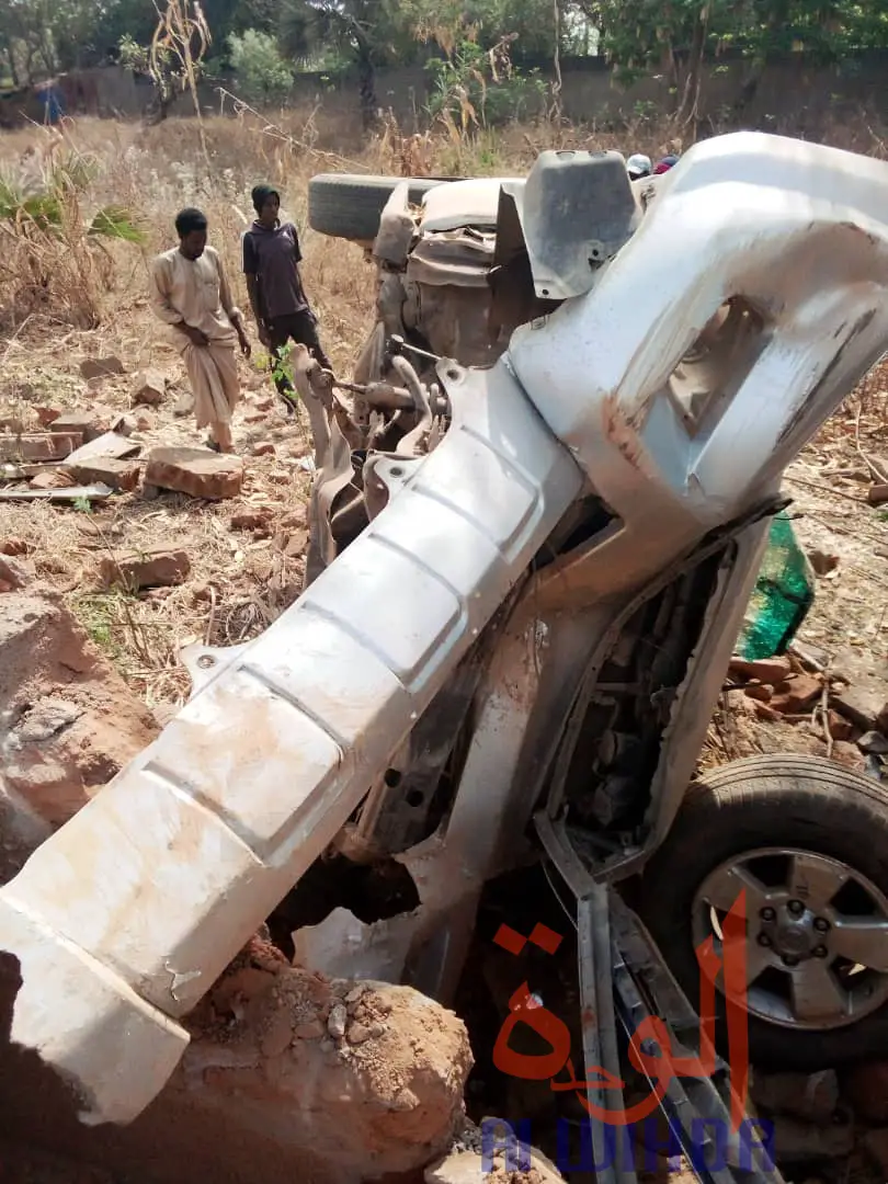 Tchad : un automobiliste percute un mur à Moundou, deux blessé graves. © Golmen Ali/Alwihda Info