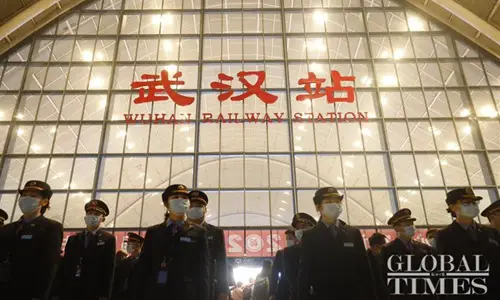 Wuhan railway station reopens 76 days after city lockdown. Photo: Global Times