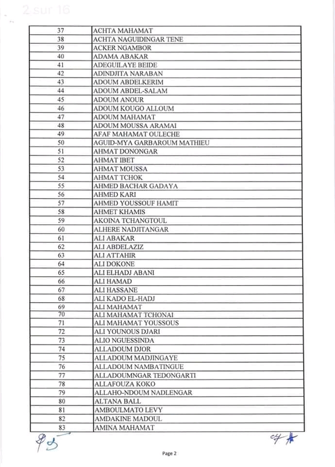 Tchad : liste des 698 bénéficiaires des allocations congé retraite