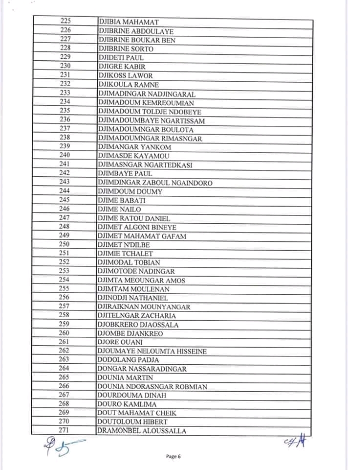 Tchad : liste des 698 bénéficiaires des allocations congé retraite