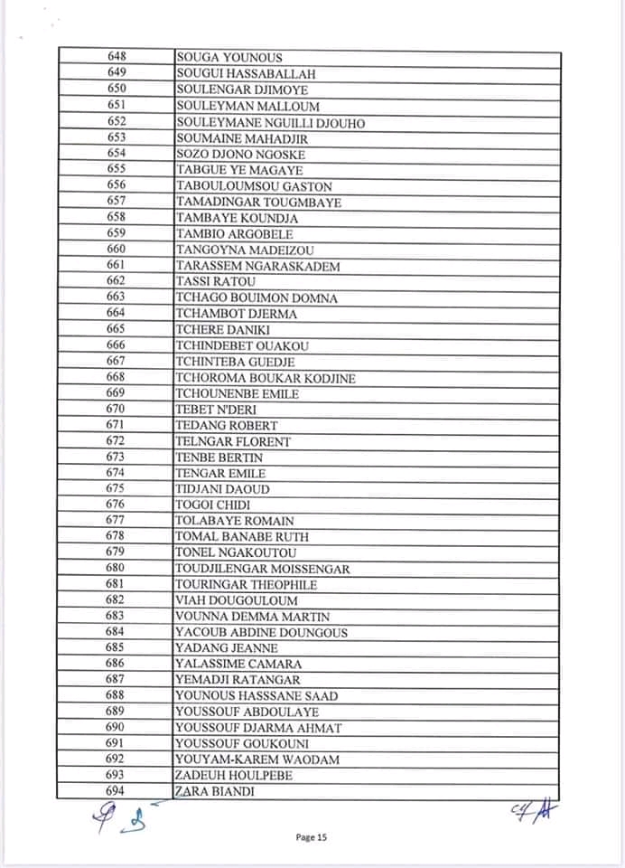 Tchad : liste des 698 bénéficiaires des allocations congé retraite