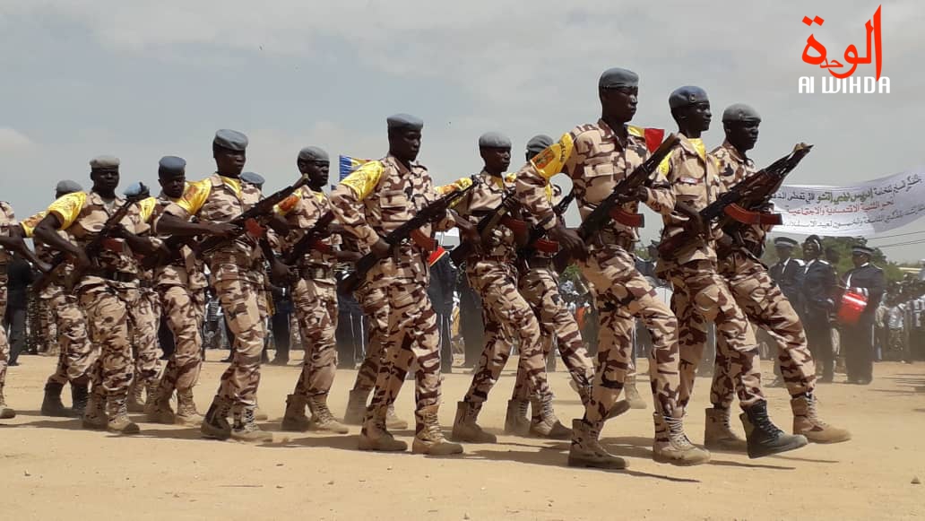 Des militaires tchadiens lors d'un défilé. © Alwihda Info