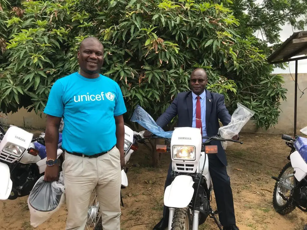 Tchad : L’UNICEF remet du matériel roulant au ministère de la Santé publique. © Malick Mahamat/Alwihda Info