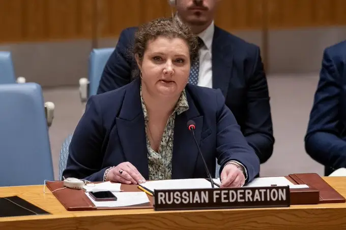 La Représentante permanente adjointe de la Russie auprès de l'ONU, Anna Evstigneeva