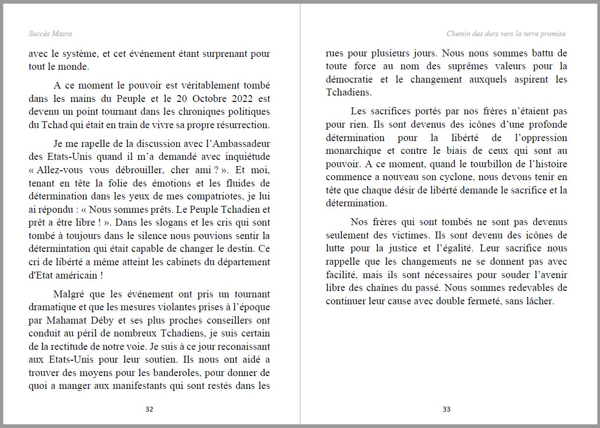 Tchad : Koudou Oumar donne un avant-gout du livre 'Chemin des durs vers la terre promise' de Succès Masra