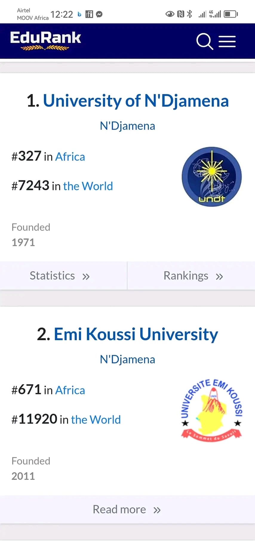 Tchad - Classement universitaire : Emi Koussi confirme sa montée en puissance