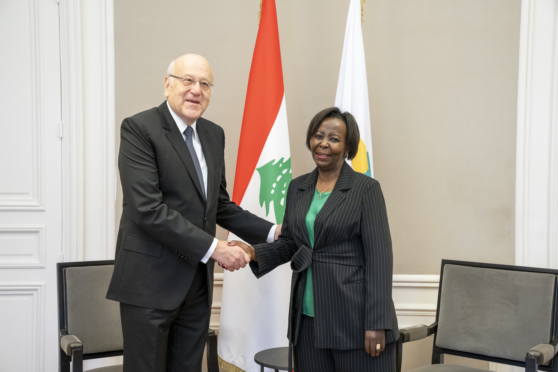 Rencontre de la Secrétaire générale de la Francophonie avec le Premier ministre du Liban. © Alex Tharreau/OIF