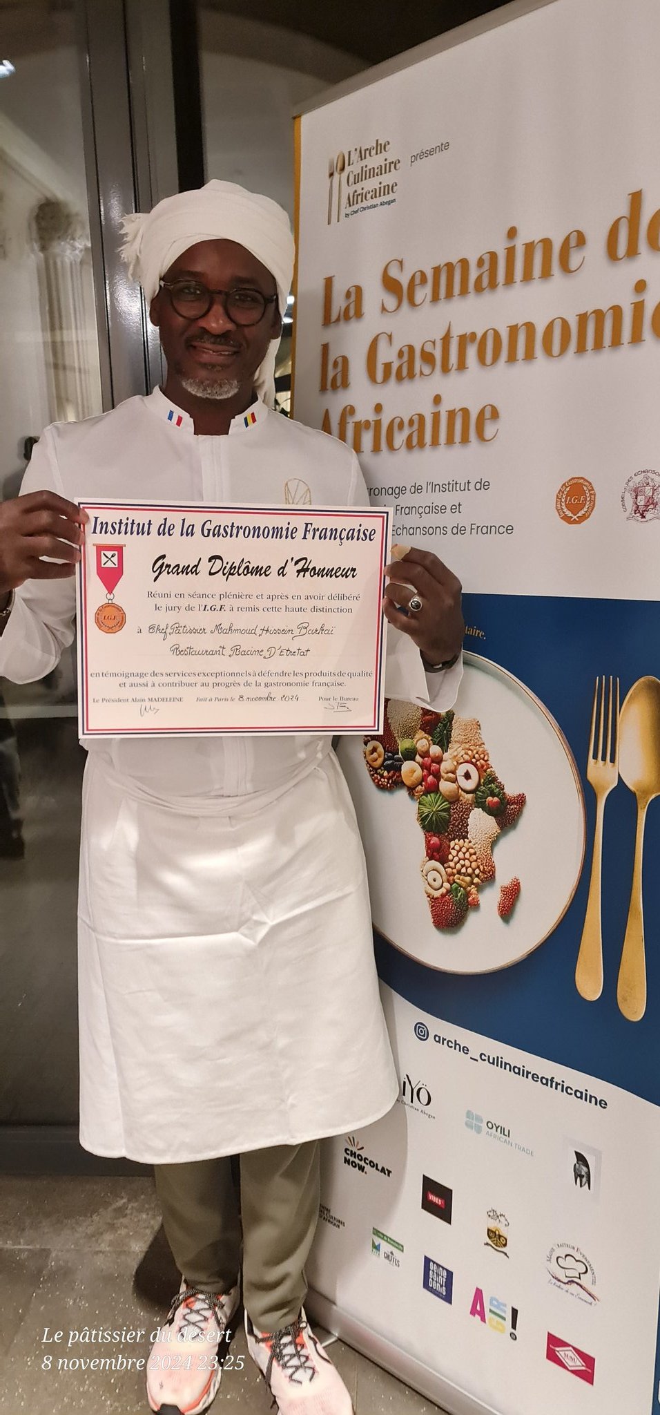 Le talent tchadien récompensé : Hissein Mahamoud reçoit de prestigieuses distinctions culinaires