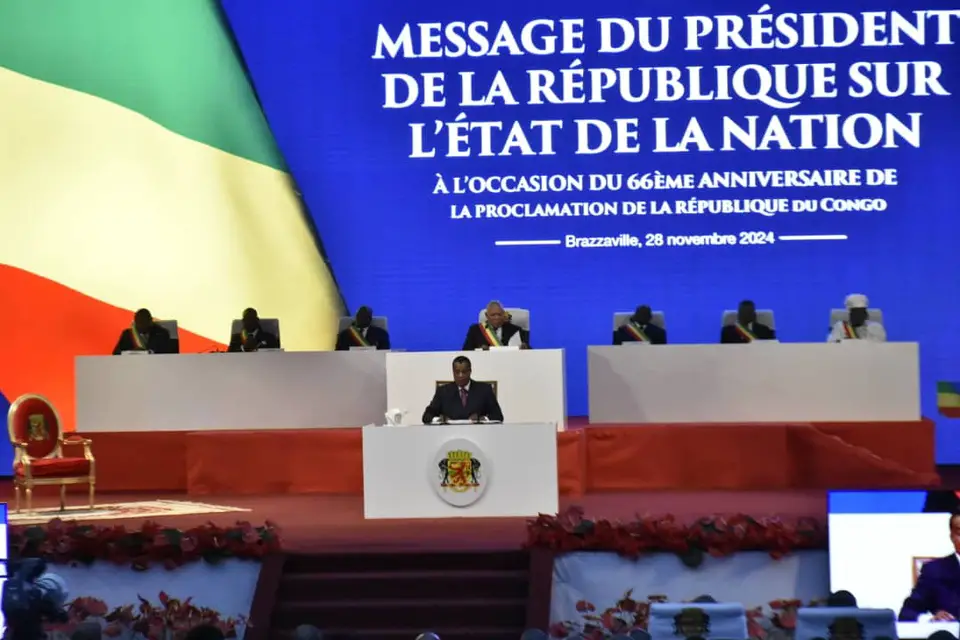 Denis Sassou N'Guesso s'adressant à la nation