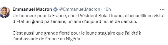 France - Le Président Macron accueille Tinubu à l'Élysée : un nouveau souffle pour les relations franco-nigérianes