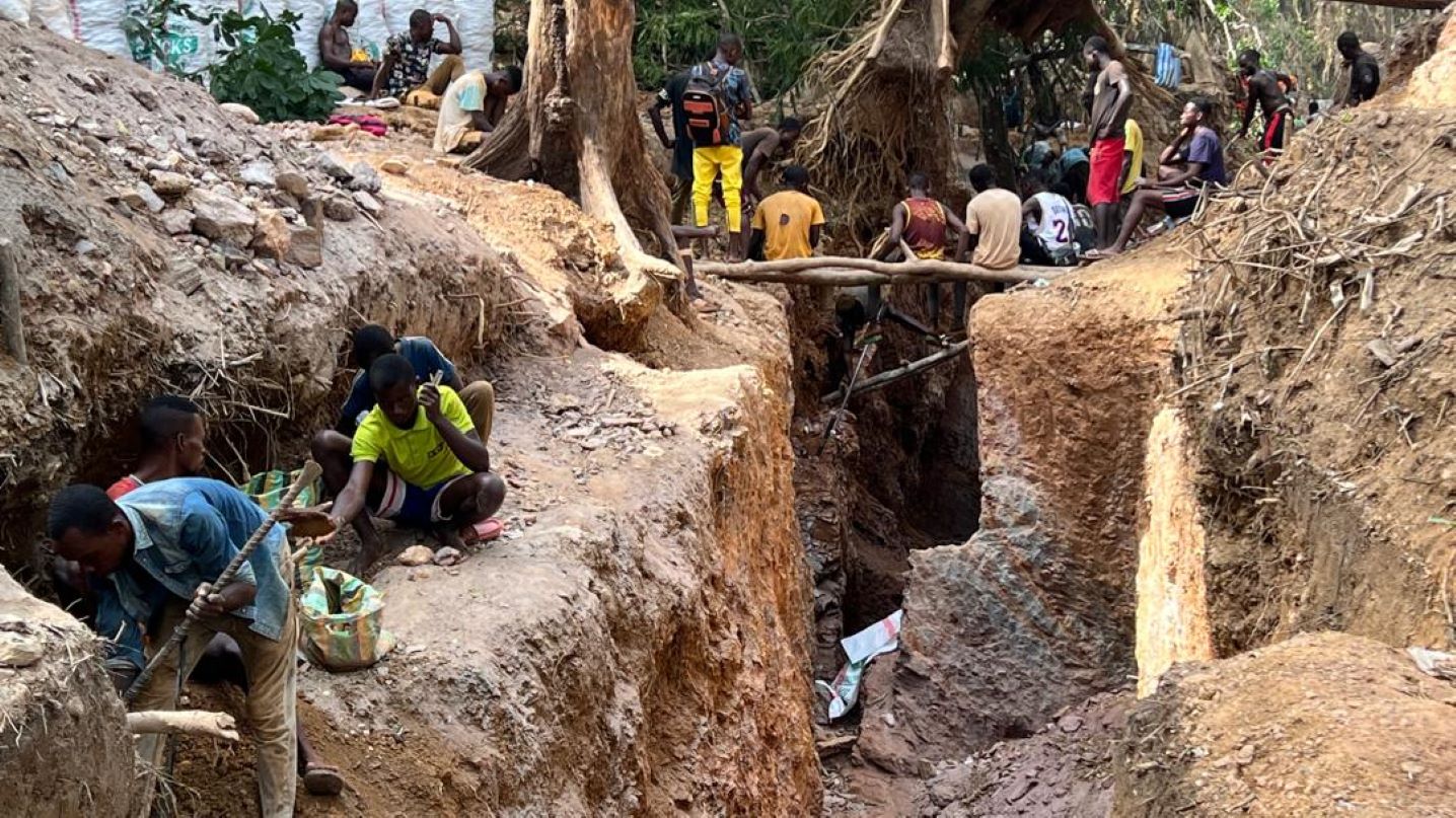 Une vue du site minier de Kpolikpo à Sosso-Nakombo dans la Mambéré-Kadeï. Photo : RNL.