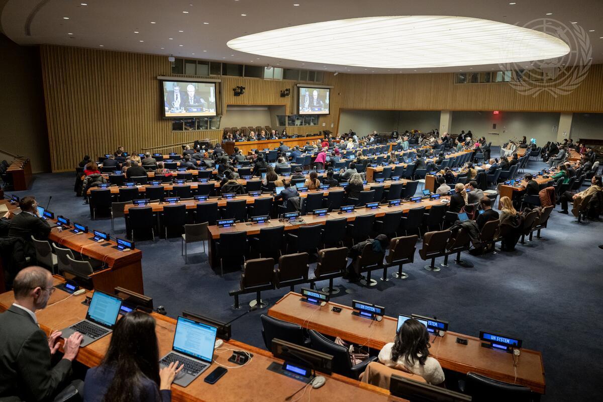 Une large vue du forum ministériel sur le renforcement de la solidarité et de la cohésion sociale lors de la 63ème session de la Commission du développement social (CSocD63). Photo : Photo ONU/Manuel Elías