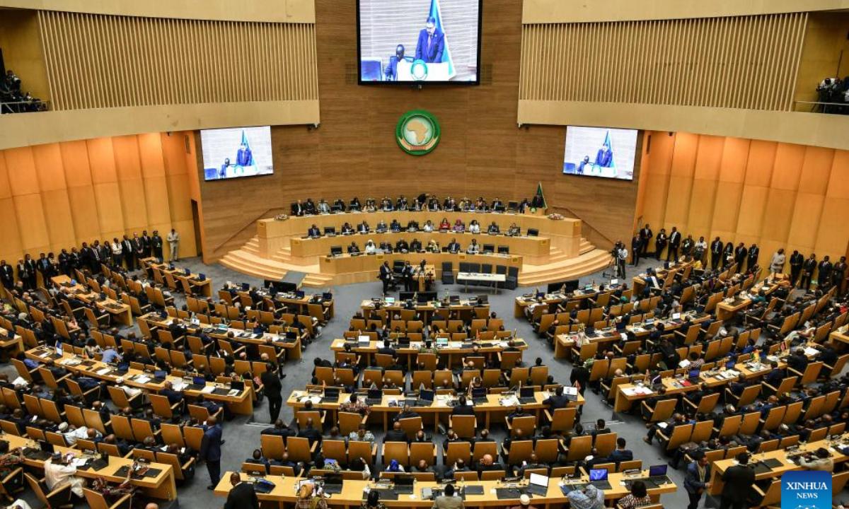 Lieu de la 38ème session ordinaire de l'Assemblée des chefs d'État et de gouvernement de l'Union africaine (UA) à Addis-Abeba, en Éthiopie. Photo : Globaltimes.cn