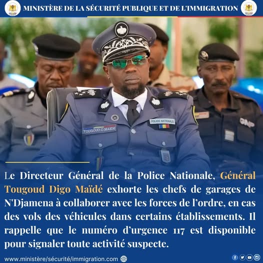 Sécurité à N'Djamena : La police sollicite la collaboration des garages pour lutter contre les vols de véhicules