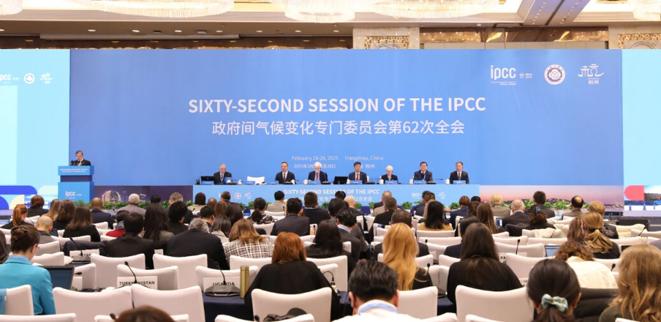 The 62nd session of the Intergovernmental Panel on Climate Change is held in Hangzhou, east China's Zhejiang province from Feb. 24 to March 1. (Photo by Tang Kai)