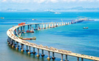  Caption: The picture shows the Hong Kong-Zhuhai-Macao Bridge under construction