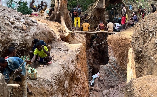 Une vue du site minier de Kpolikpo à Sosso-Nakombo dans la Mambéré-Kadeï. Photo : RNL.